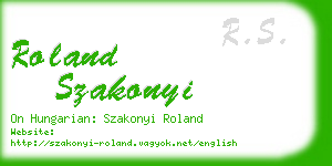 roland szakonyi business card